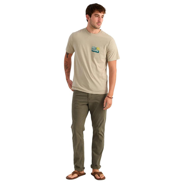 Huk Bait N Fetch Short Sleeve Tee River Rock Heather XL Cotton Blend Comfort