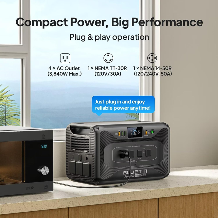 Bluetti Apex 300 Portable Power Station 2765Wh 3840W Solar Generator Home Backup - POWER FIT SHOP — Powering Preparedness, Health &amp; Home