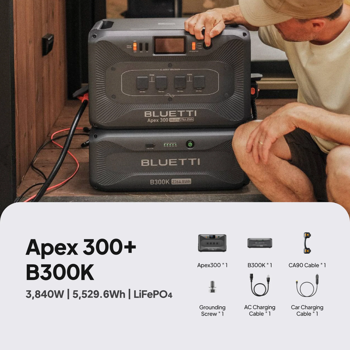 Bluetti Apex 300 Portable Power Station 5529.6Wh + QTY 1 OF B300K Battery