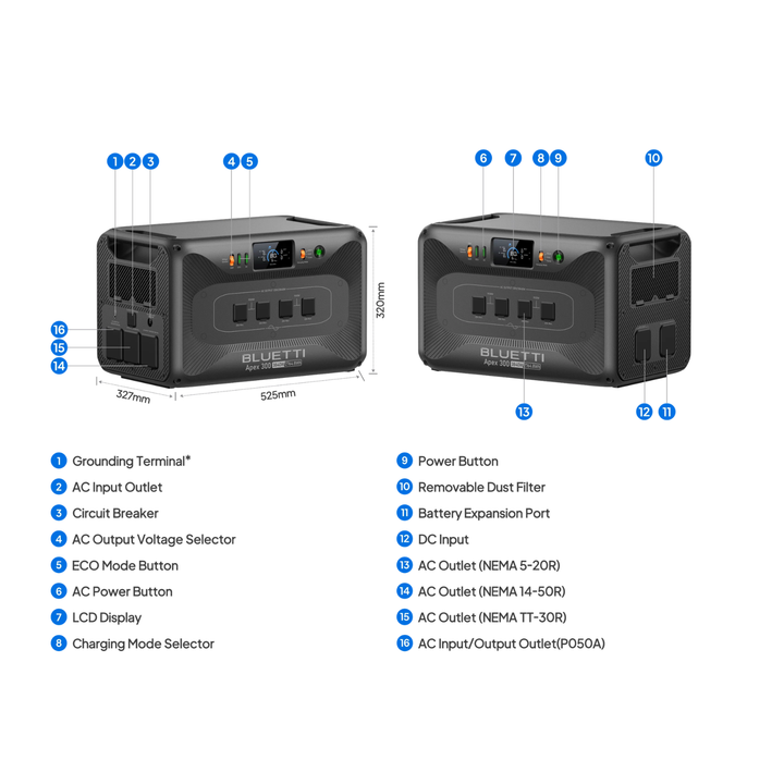 Bluetti Apex 300 Portable Power Station 8294.4Wh + QTY 2 OF B300K Batteries