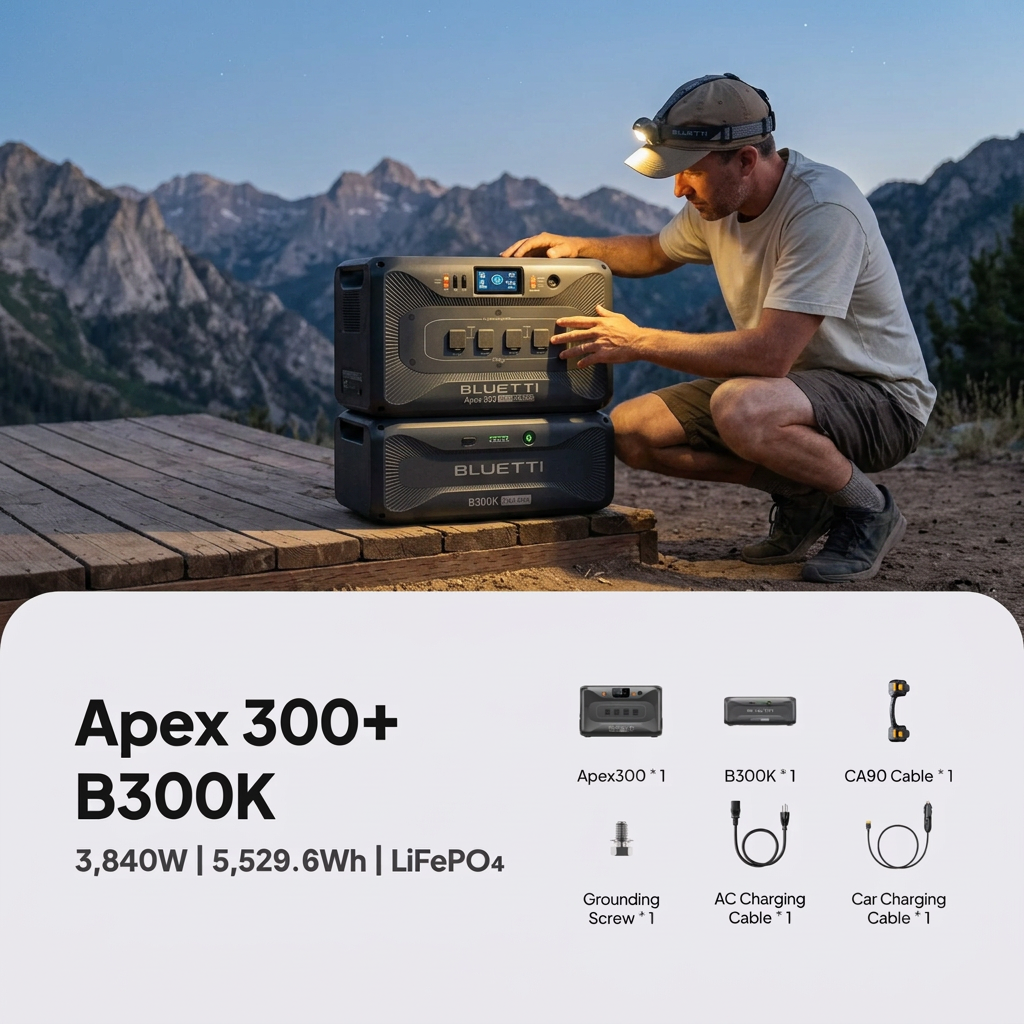 BLUETTI Apex 300 Portable Power Station 8294.4Wh + QTY 2 OF B300K Batteries