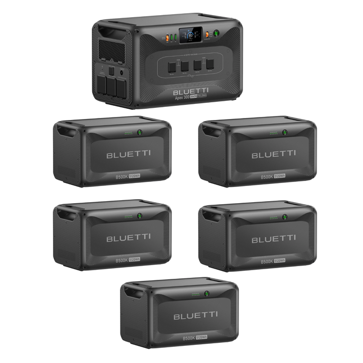 Bluetti Apex 300 Portable Power Station 28364.8Wh + QTY 5 OF B500K Batteries