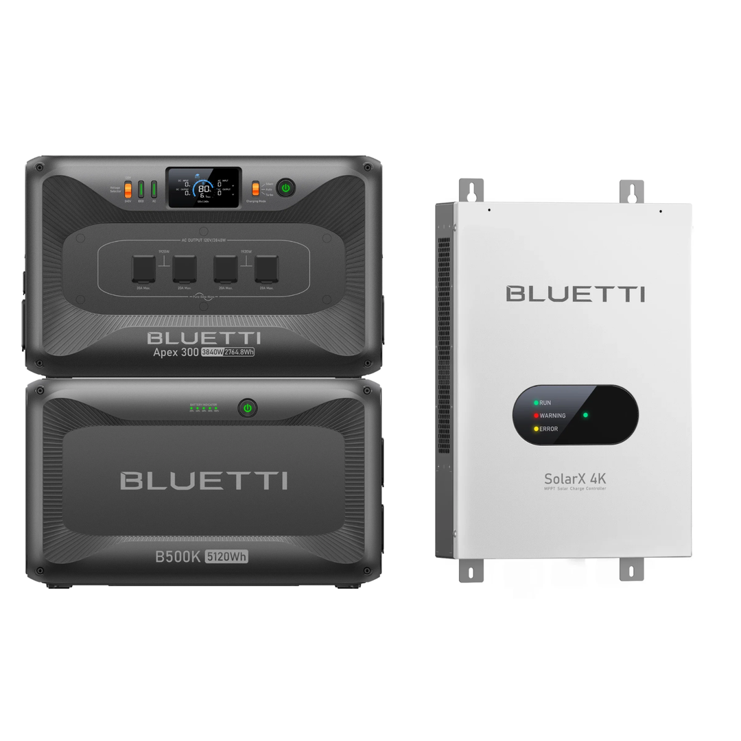 BLUETTI Apex 300 Solar Ready Power Station 7884.8Wh + B500K Battery + SolarX 4K