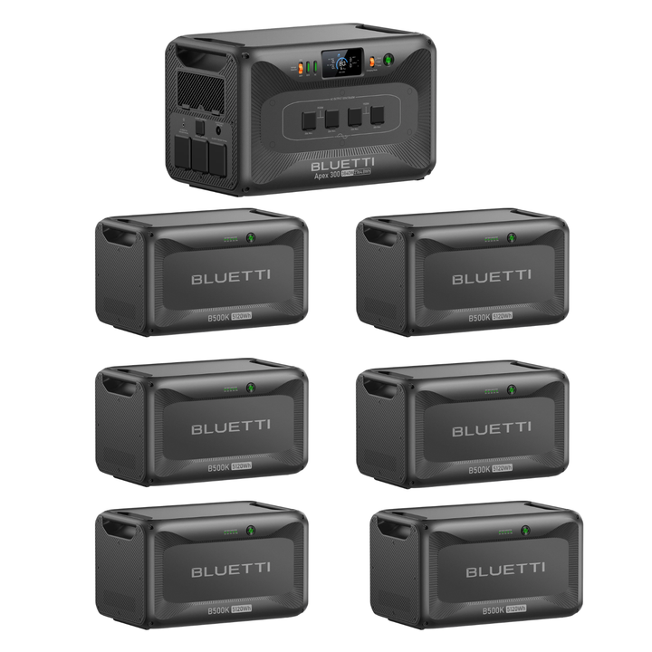 Bluetti Apex 300 Portable Power Station 33484.8Wh + QTY 6 OF B500K Batteries