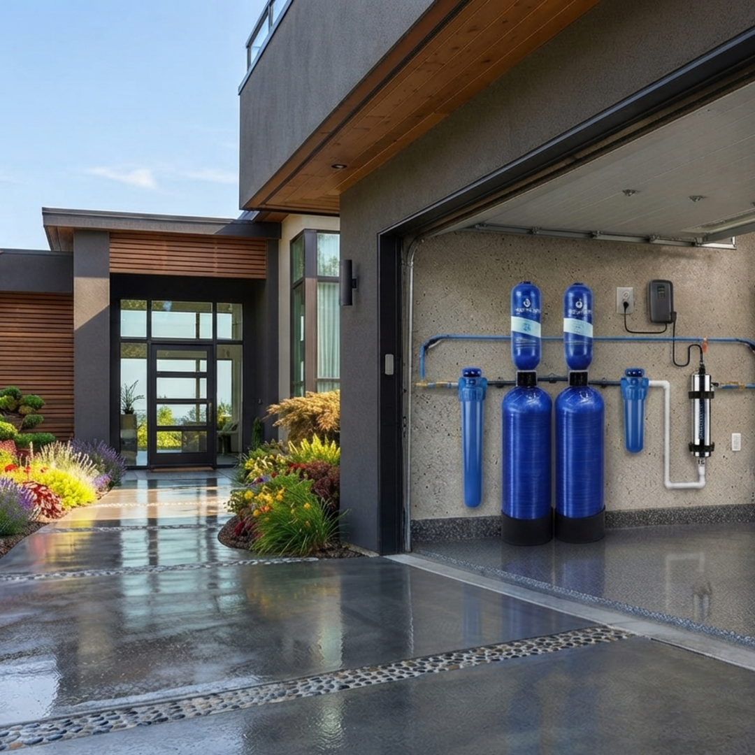 Aquasana Whole House City Water Filtration + Salt-Free Conditioner + UV Light