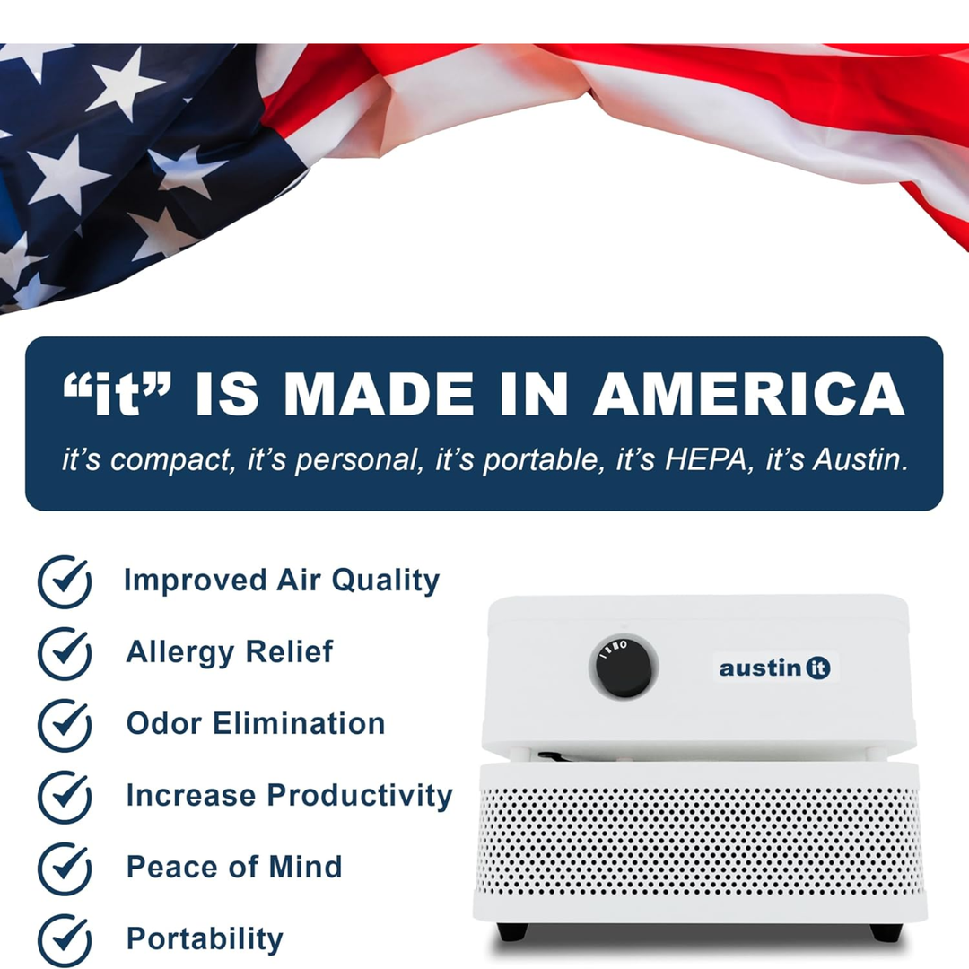 Austin Air IT Unit With HEPA Compact Allergy Purifier For Dust White C100C1