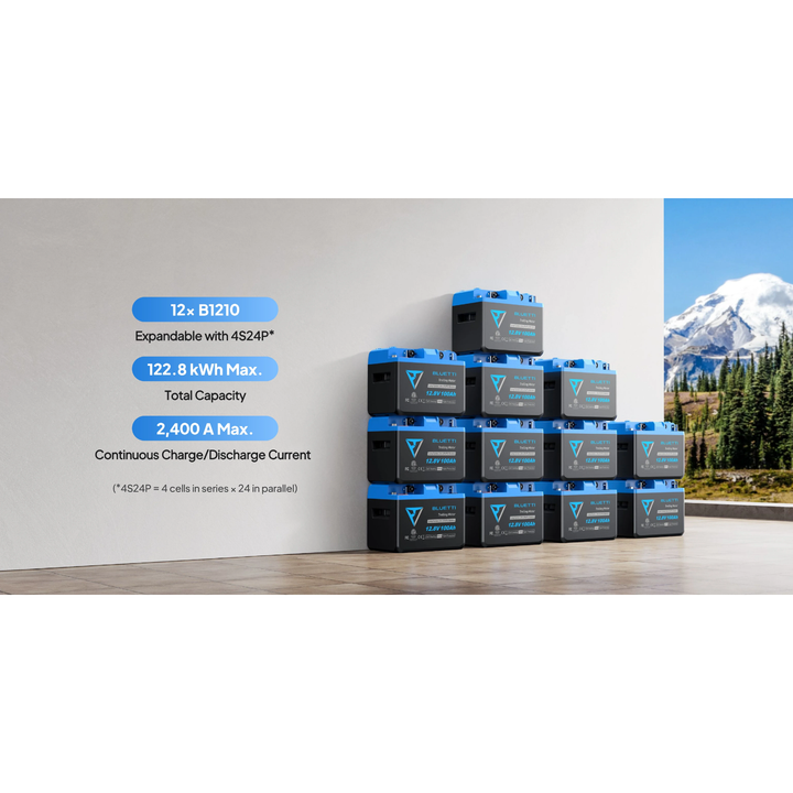 Bluetti B1210 12.8V 100Ah LiFePO4 IP65 Battery RV Boat Off Grid Power - POWER FIT SHOP — Powering Preparedness, Health &amp; Home