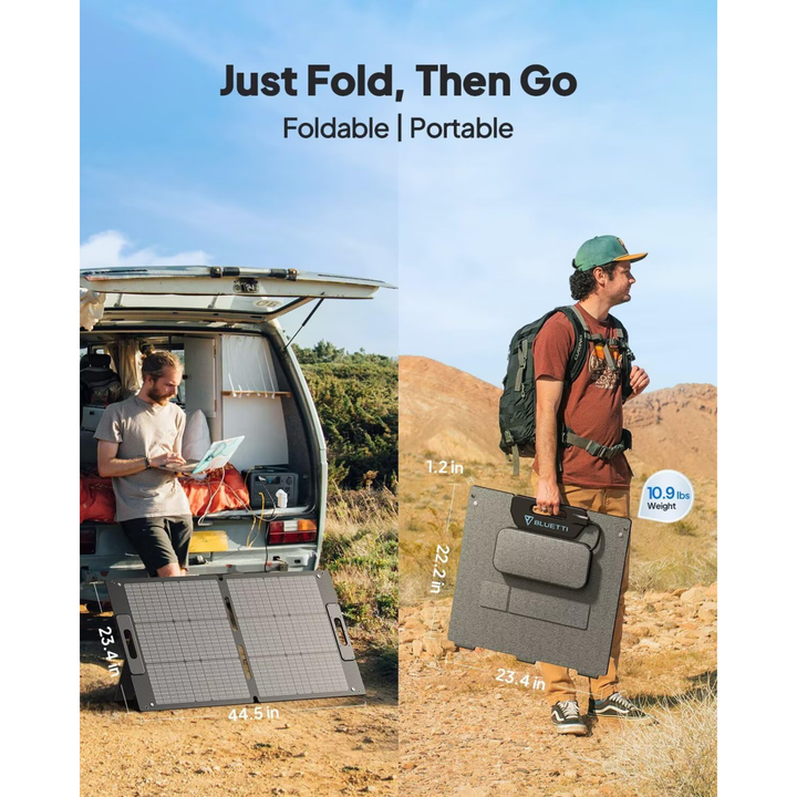 Bluetti 100W Foldable Solar Panel with Adjustable Kickstands For RV Camping - POWER FIT SHOP — Powering Preparedness, Health &amp; Home