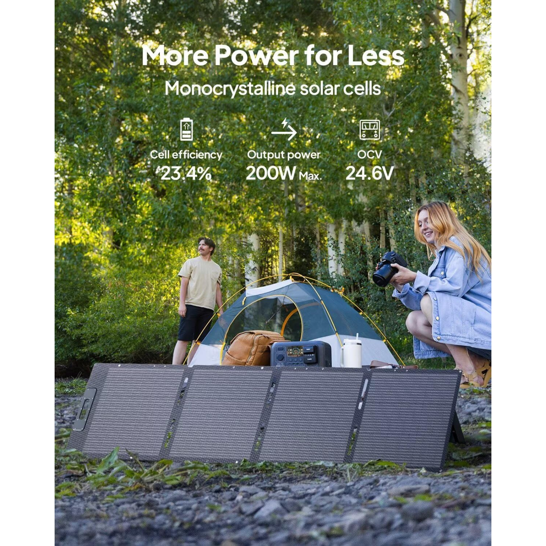 Bluetti 200W Foldable Solar Panel with Adjustable Kickstands For RV Camping - POWER FIT SHOP — Powering Preparedness, Health &amp; Home