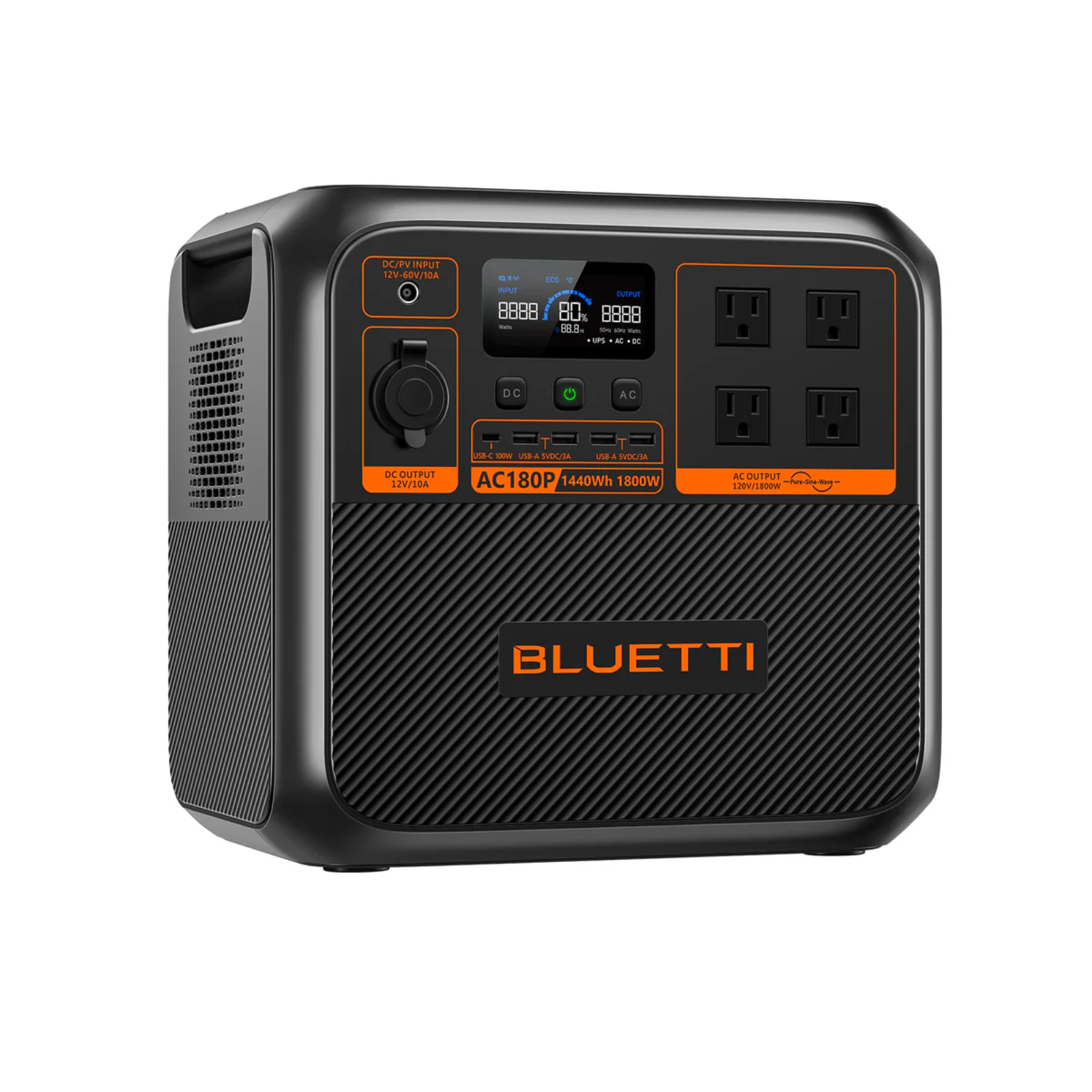 Bluetti AC180P Portable Power Station 1800W Solar Generator 11 Output Ports - POWER FIT SHOP — Powering Preparedness, Health & Home