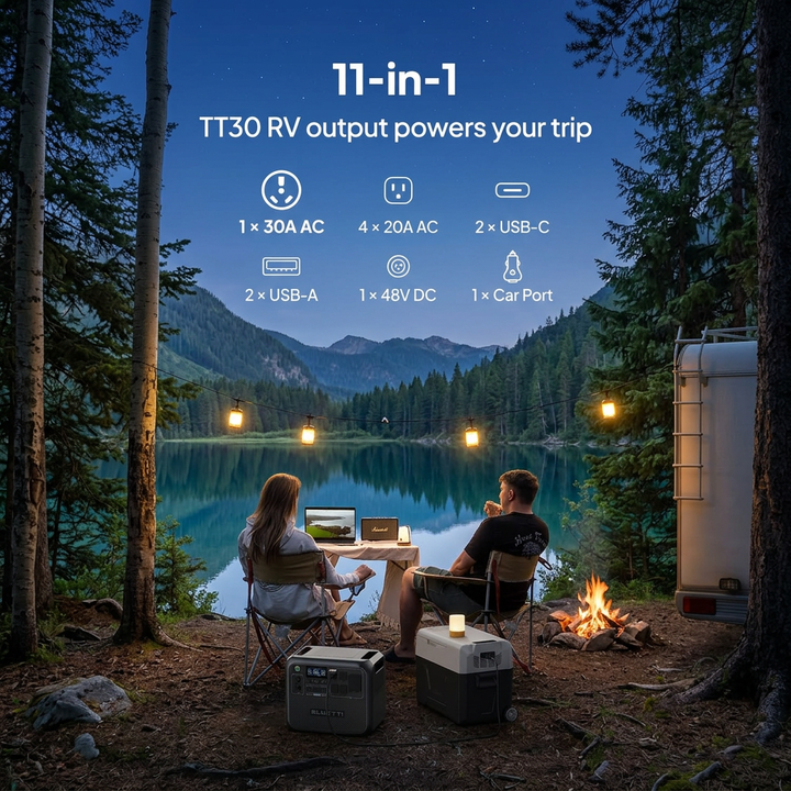 BLUETTI AC200L 2048Wh Solar Ready NEMA TT-30 and D40 Portable Power Station