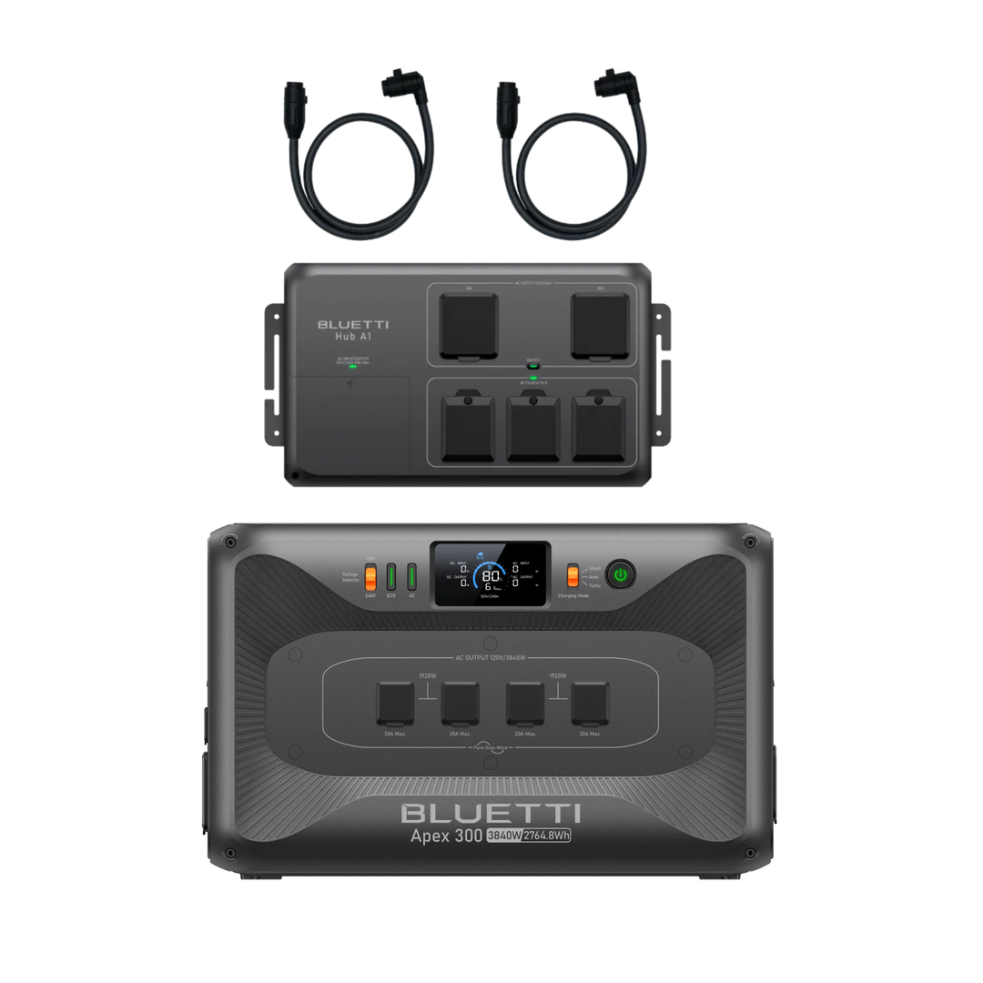 BLUETTI Apex 300 Power Station + Hub A1 With QTY 2 Parallel Connection Cables