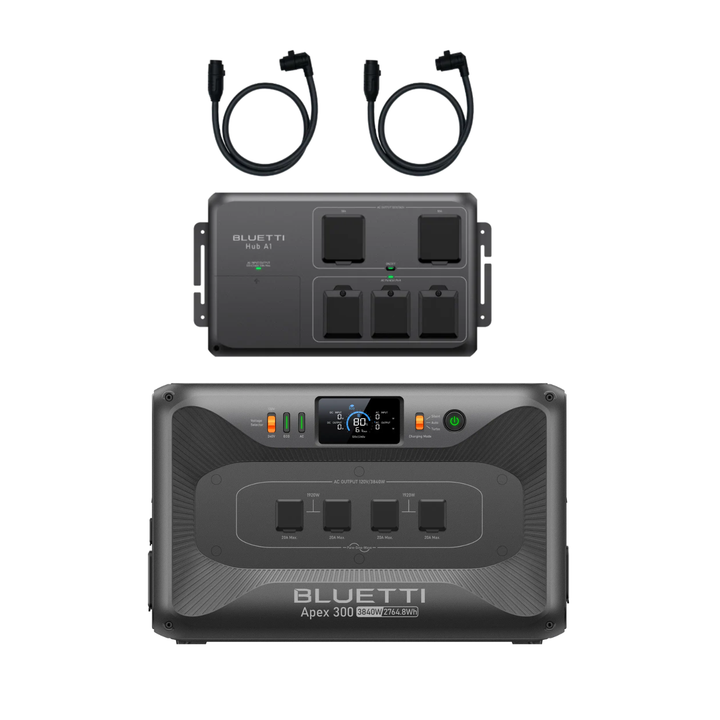 BLUETTI Apex 300 Power Station + Hub A1 With QTY 2 Parallel Connection Cables