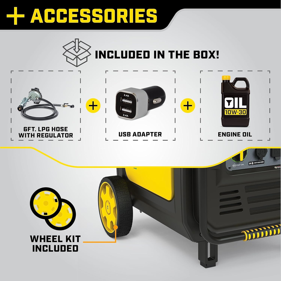 Champion 8500 Watt Dual Fuel Portable Inverter Generator Quiet Technology - POWER FIT SHOP — Powering Preparedness, Health &amp; Home