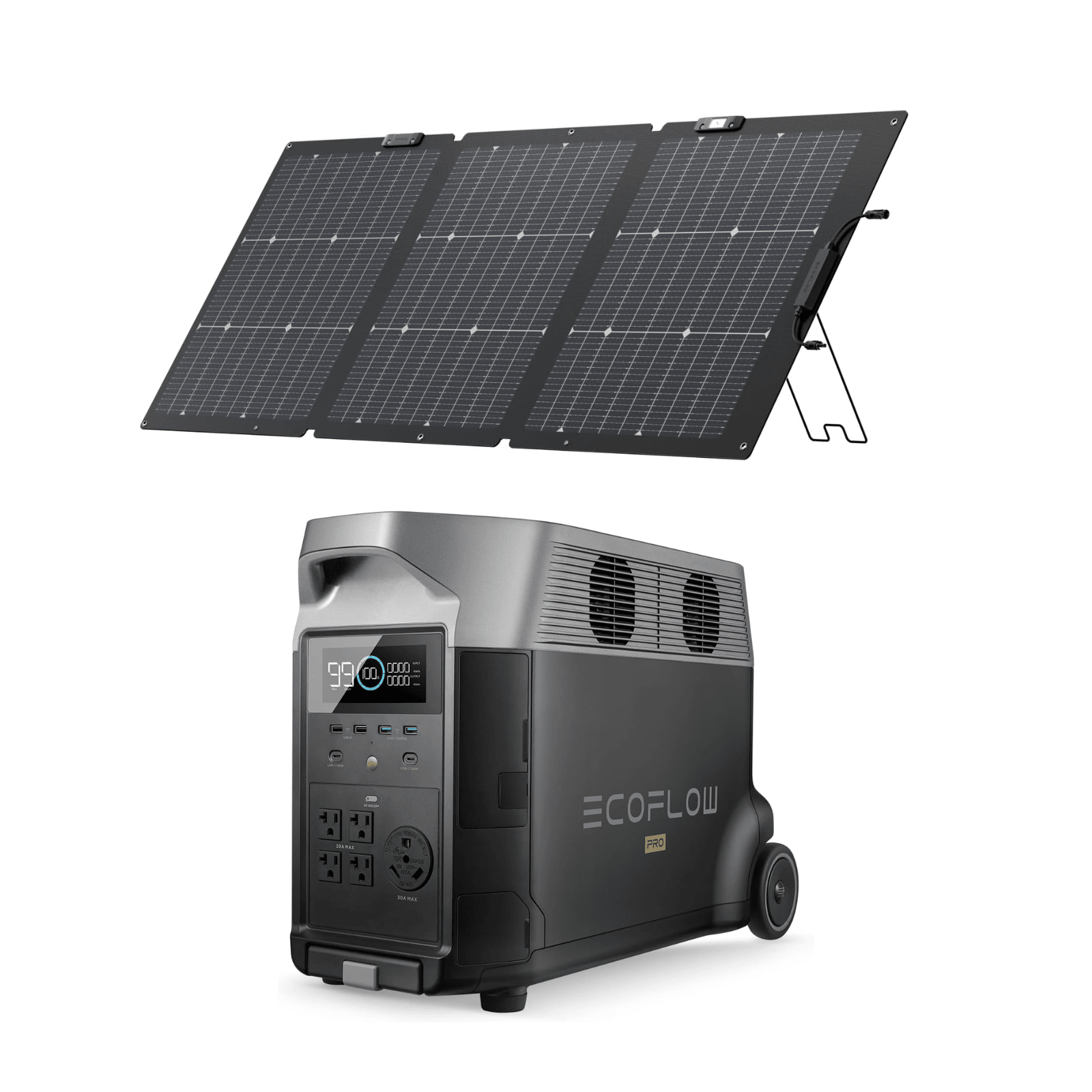 EcoFlow Delta Pro Portable Power Station 3600Wh + 160W Portable Solar Panel - POWER FIT SHOP — Powering Preparedness, Health & Home