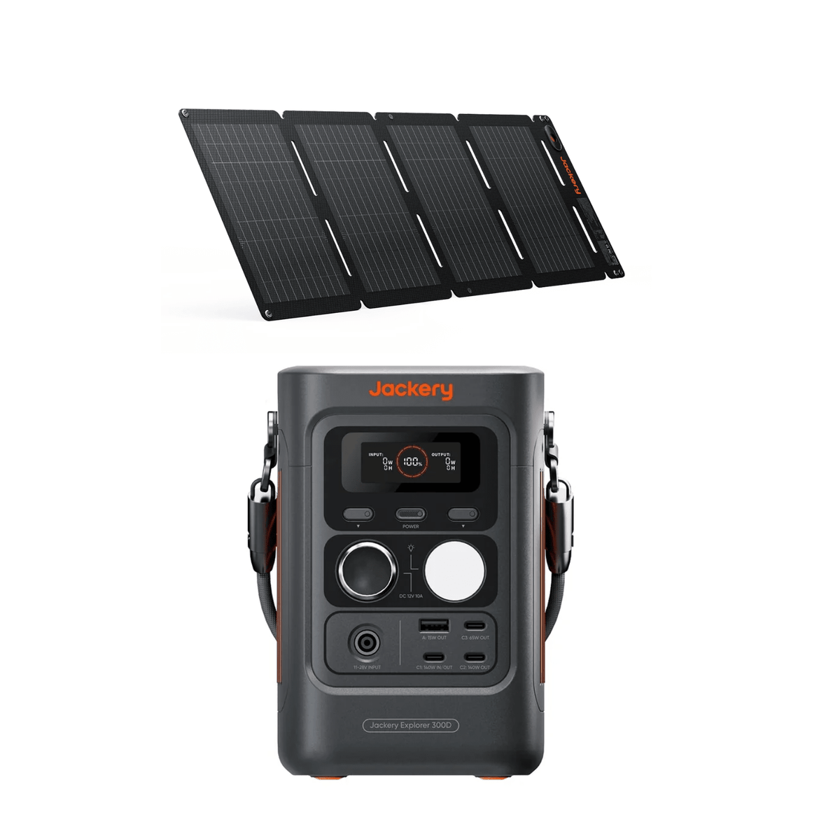 Jackery Explorer 300D Power Station 288Wh + SolarSaga Solar Panel 40W - POWER FIT SHOP — Powering Preparedness, Health & Home