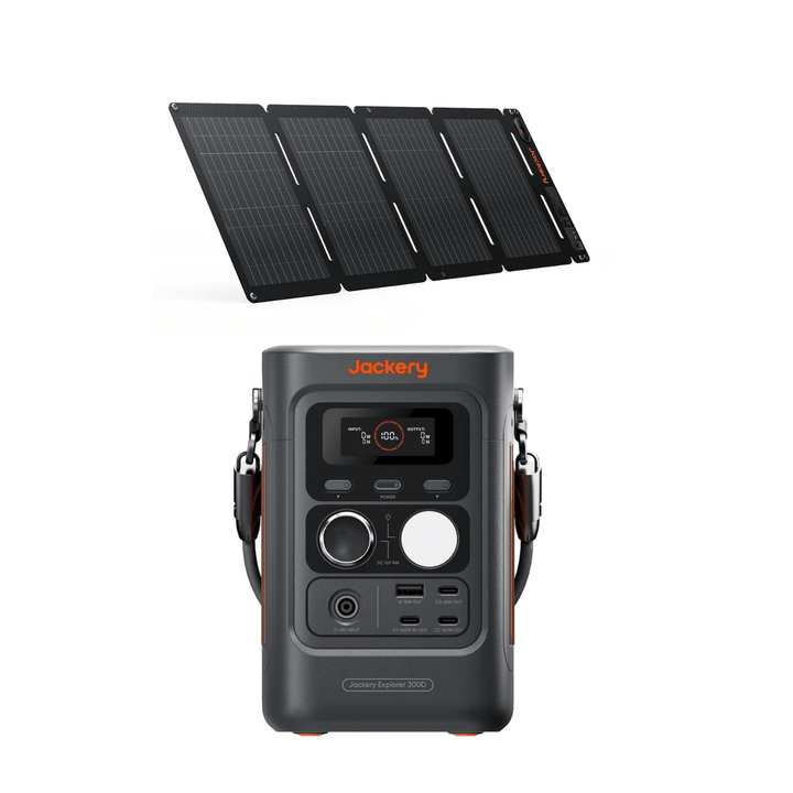 Jackery Explorer 300D Power Station 288Wh + SolarSaga Solar Panel 40W - POWER FIT SHOP — Powering Preparedness, Health &amp; Home