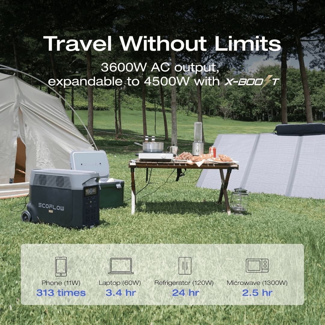 EcoFlow Delta Pro Portable Power Station 3600Wh + 160W Portable Solar Panel - POWER FIT SHOP — Powering Preparedness, Health &amp; Home