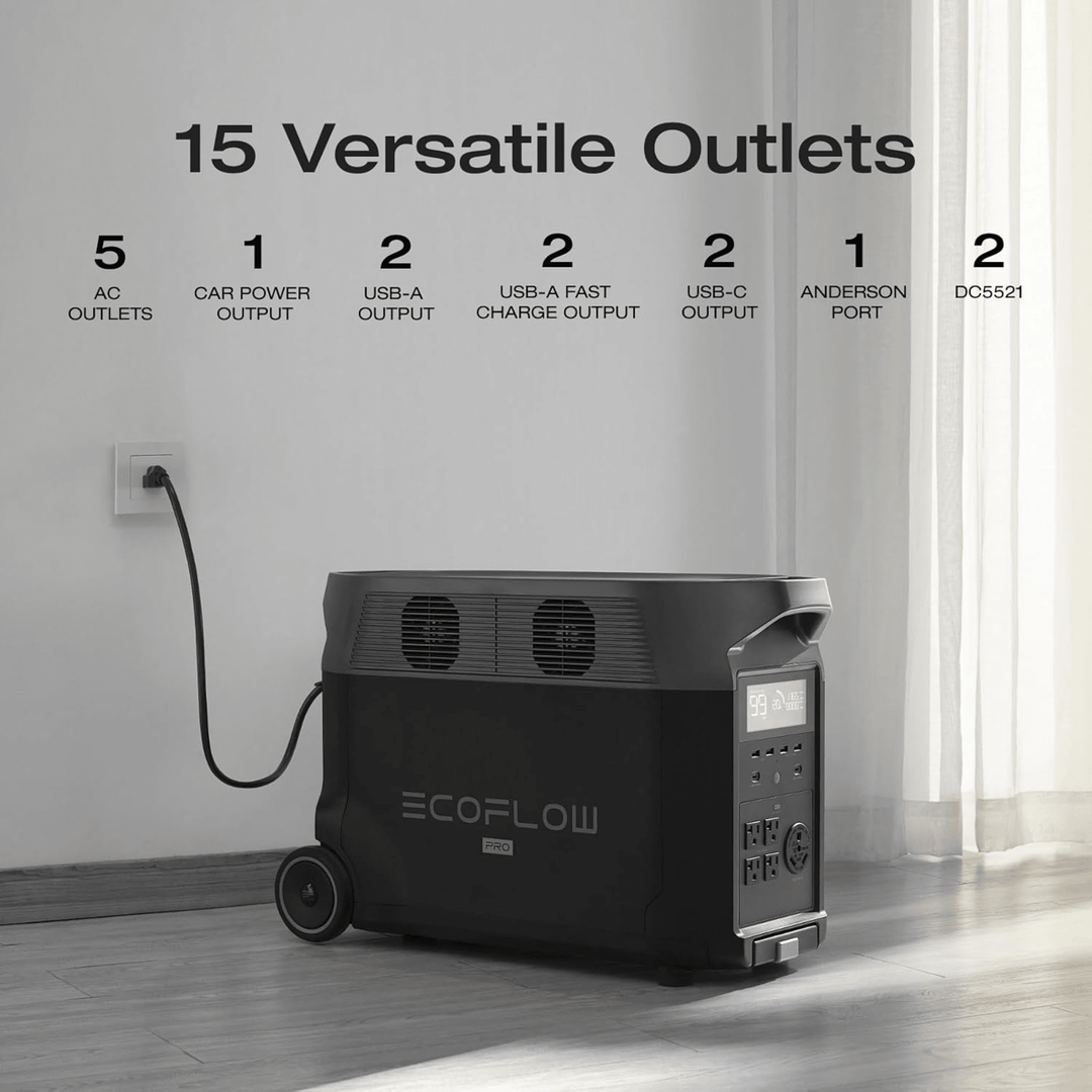 EcoFlow Delta Pro Portable Power Station 3600Wh + 160W Portable Solar Panel - POWER FIT SHOP — Powering Preparedness, Health &amp; Home