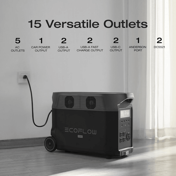 EcoFlow Delta Pro Portable Power Station 3600Wh + 160W Portable Solar Panel - POWER FIT SHOP — Powering Preparedness, Health &amp; Home