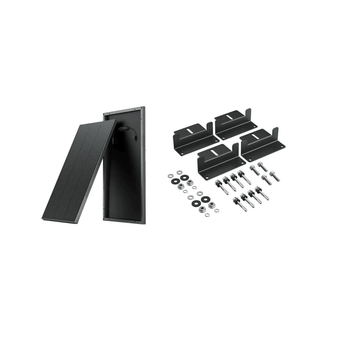 EcoFlow QTY 2 of 100W Rigid Solar Panels + QTY 2 of Solar Panel Mounting Feet - POWER FIT SHOP — Powering Preparedness, Health & Home