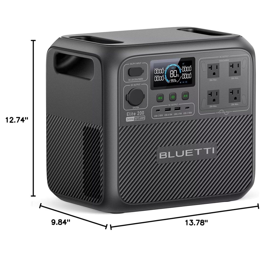 Bluetti Premium 200 V2 Portable Power Station 2700W Solar Generator 2073Wh - POWER FIT SHOP — Powering Preparedness, Health &amp; Home