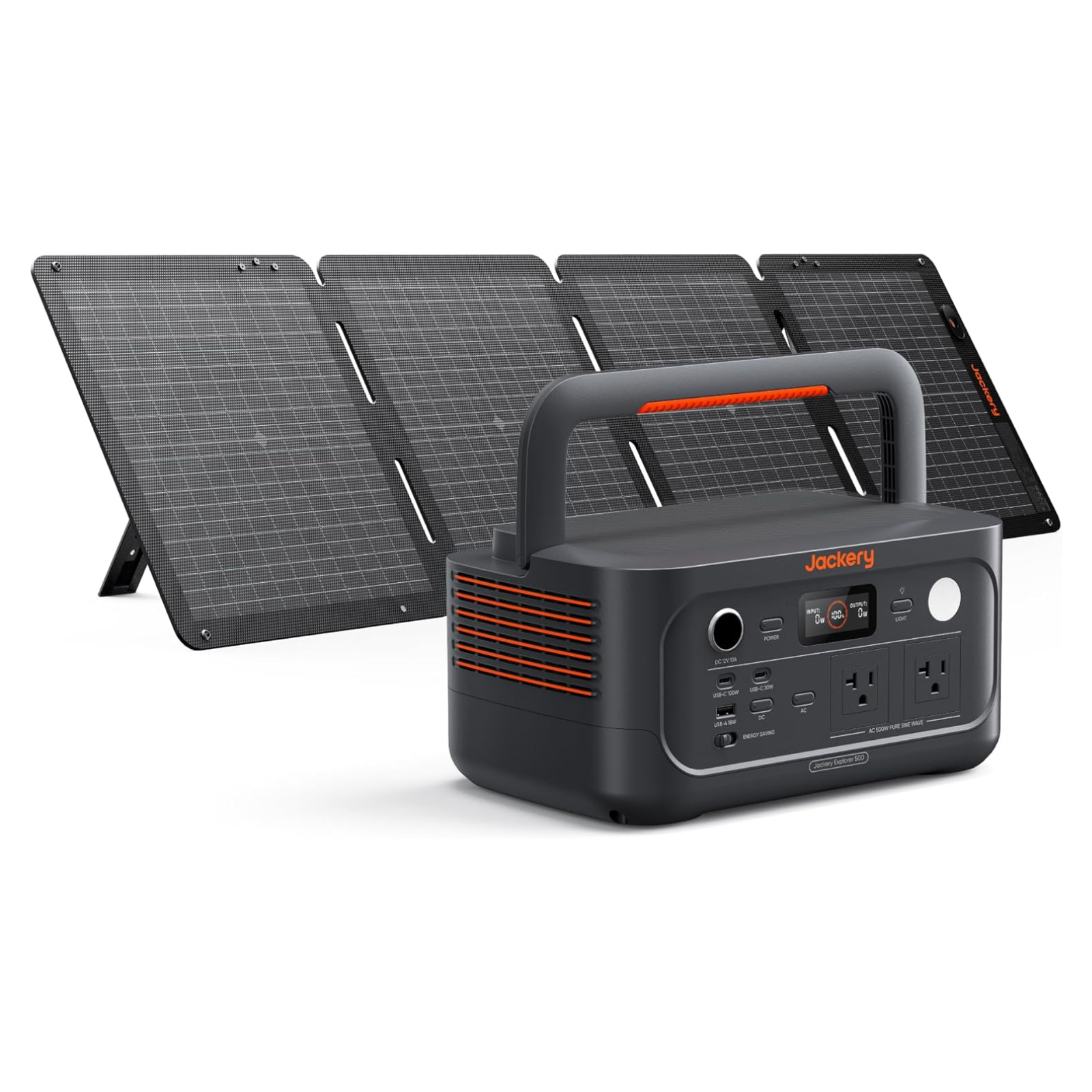 Jackery Explorer E500V2 512Wh Portable Power Station Peak + 100W Air Solar Panel - POWER FIT SHOP — Powering Preparedness, Health & Home