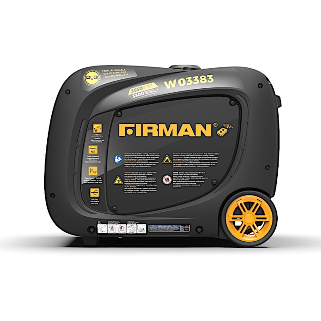 Firman Inverter 3650/3300W Remote Start Portable Gasoline Generator W03383 - POWER FIT SHOP — Powering Preparedness, Health &amp; Home