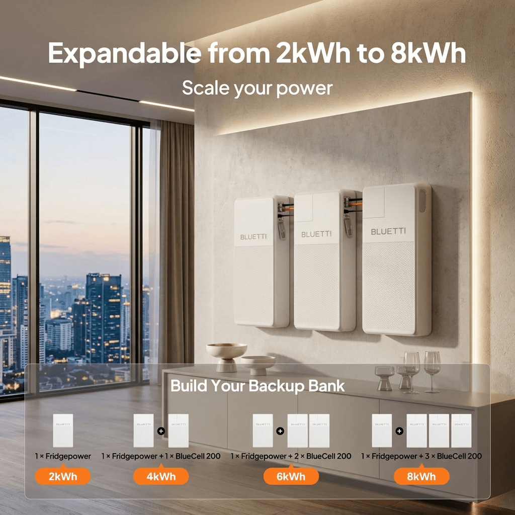 BLUETTI Fridge Power 2016Wh Portable Power Station 1800W AC Off-grid Home Backup - POWER FIT SHOP — Powering Preparedness, Health &amp; Home