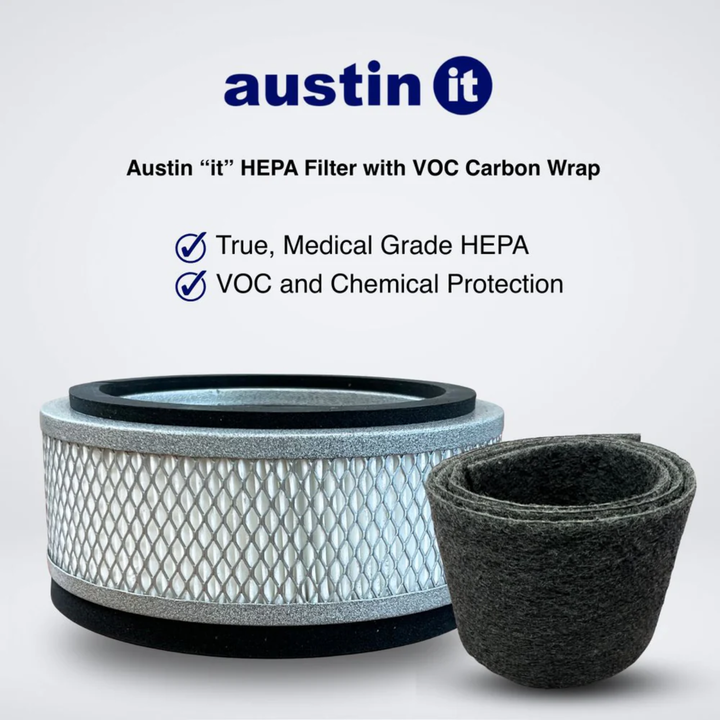 Austin Air Replacement Filter For IT HEPA with VOC Carbon Wrap FR100C Black