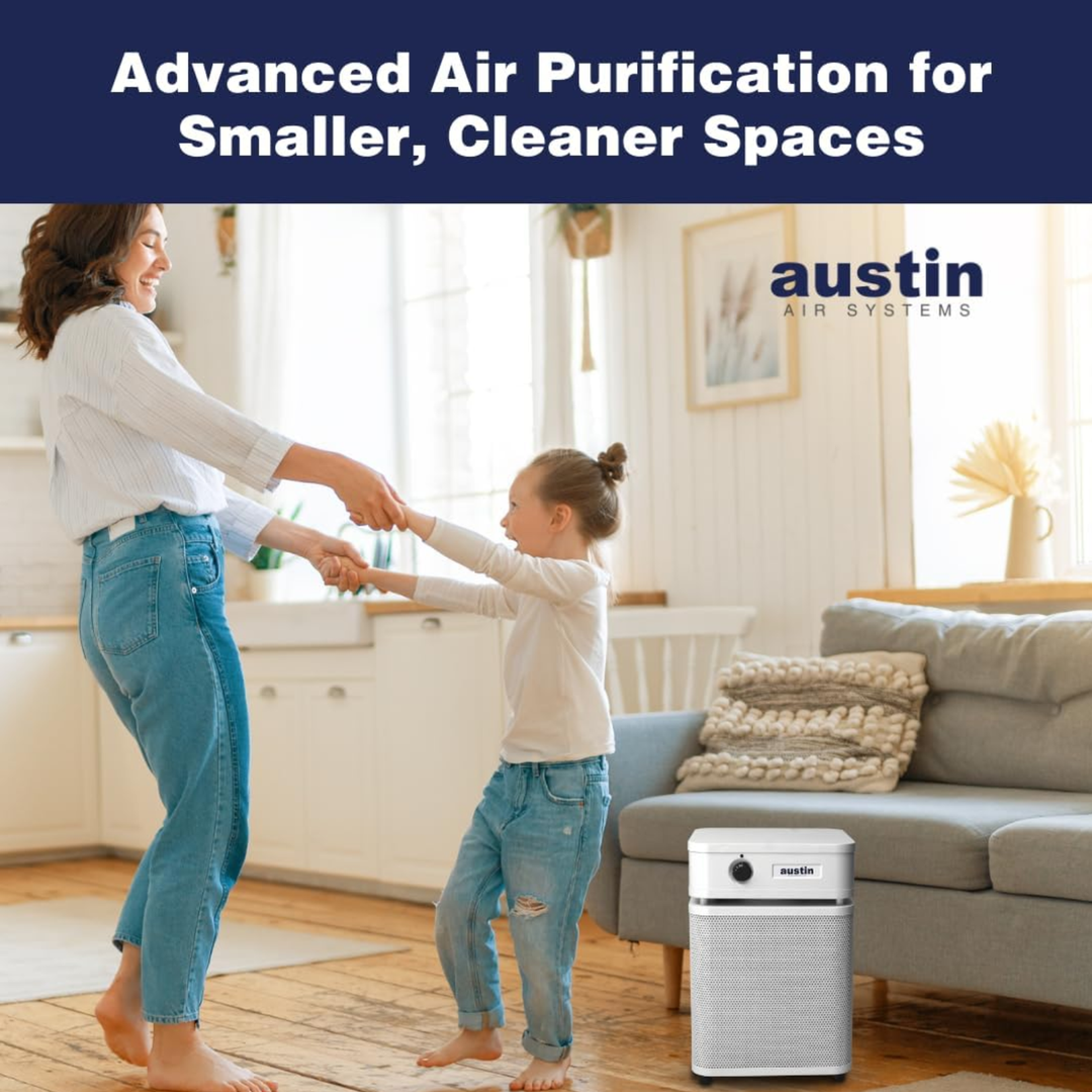 Austin Air HealthMate Junior Air Purifier HEPA – 110–120V (USA Model) – White