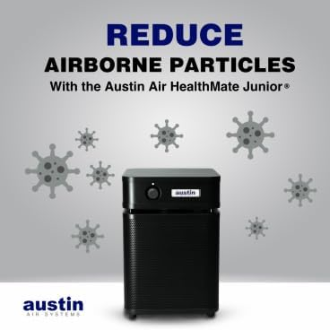 Austin Air HealthMate Junior Air Purifier HEPA – 110–120V (USA Model) – Black