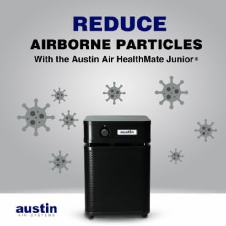 Austin Air HealthMate Junior Air Purifier HEPA – 110–120V (USA Model) – Black