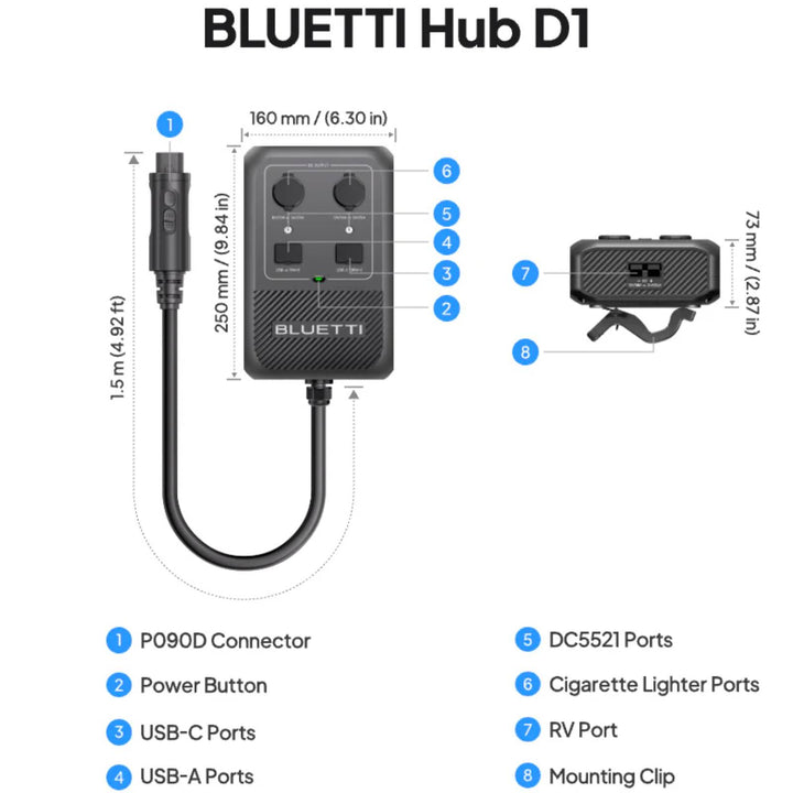Bluetti Hub D1 DC Power Hub 700W Max Output For Apex 300 Home Off-Grid Backup