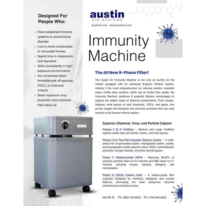 Austin Air Immunity Machine HEPA Air Purifier – 110–120V (USA Model) – Graphite