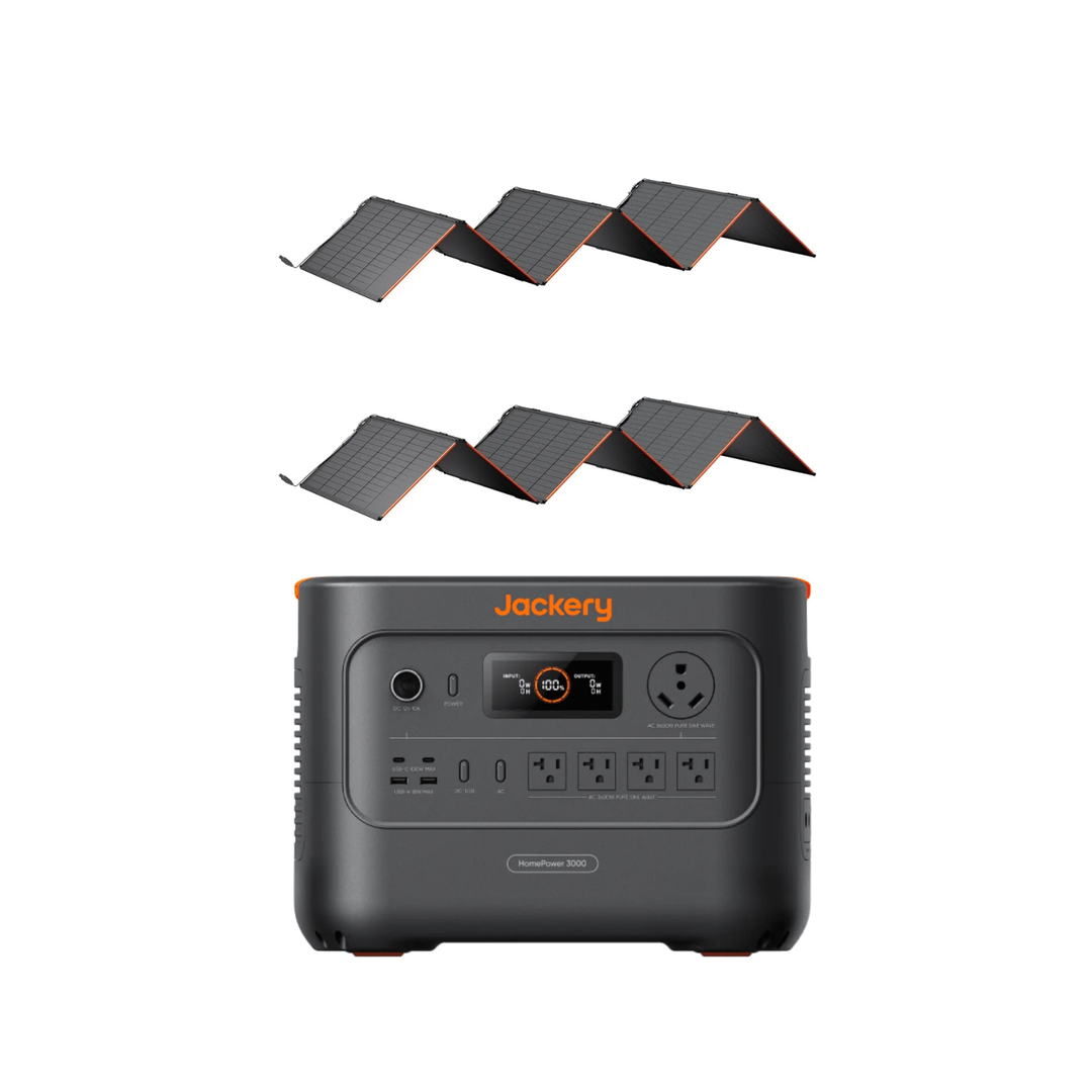 Jackery HomePower 3000 Power Station 3072Wh + QTY 2 OF 500W Solar Panels