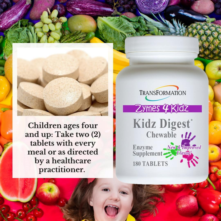 Transformation Enzymes Kidz Digest Chewable Enzyme Support 180 Capsules