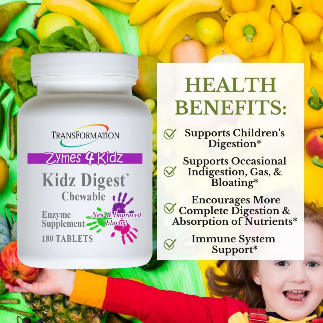 Transformation Enzymes Kidz Digest Chewable Enzyme Support 180 Capsules