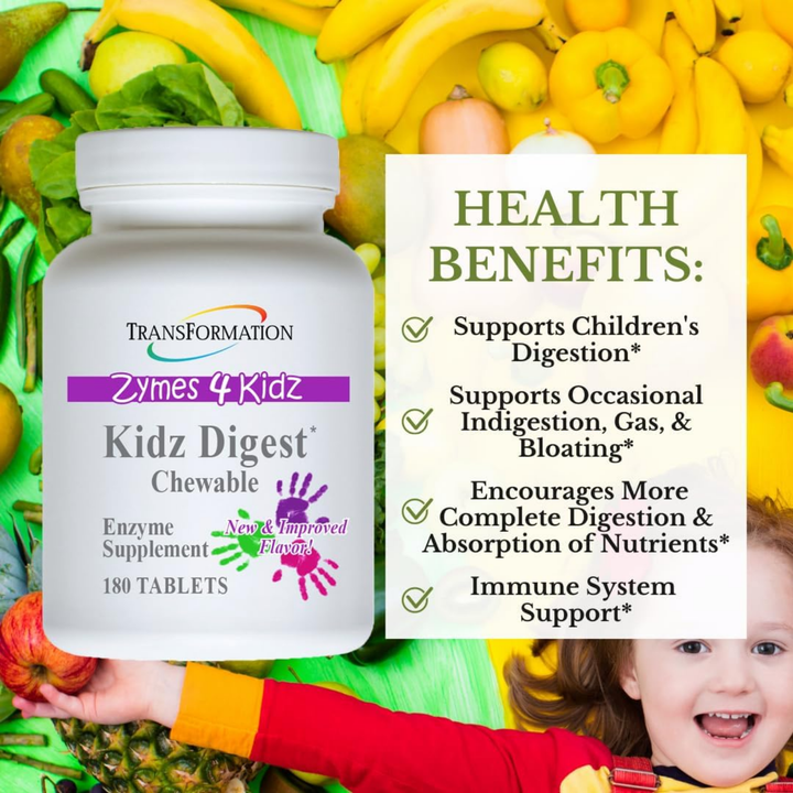 Transformation Enzymes Kidz Digest Chewable Enzyme Support 180 Capsules