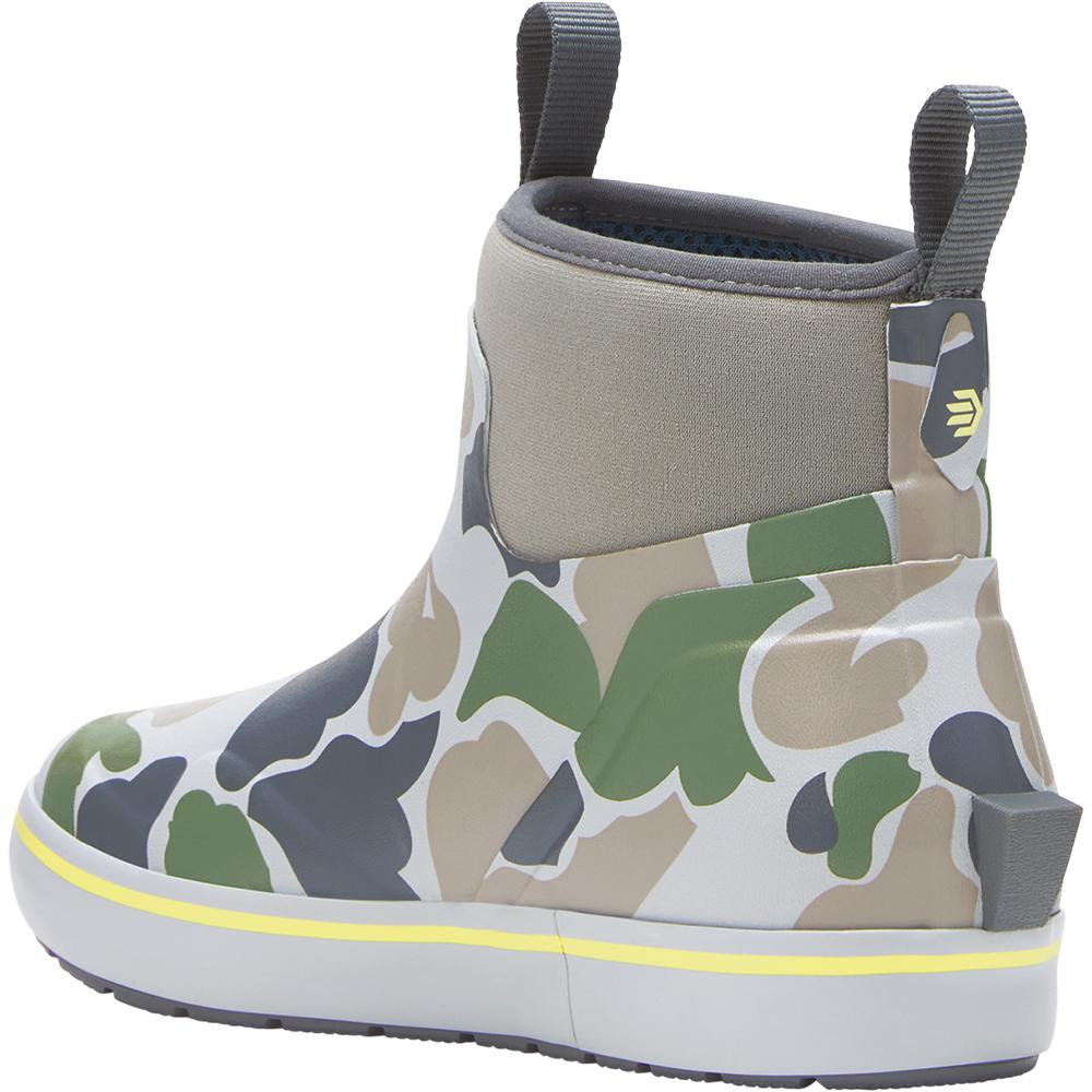 Chattanooga LaCrosse Alpha Deck 6-inch boots in seagrass duck camouflage for women, size 10M, showcasing rugged outdoor footwear.