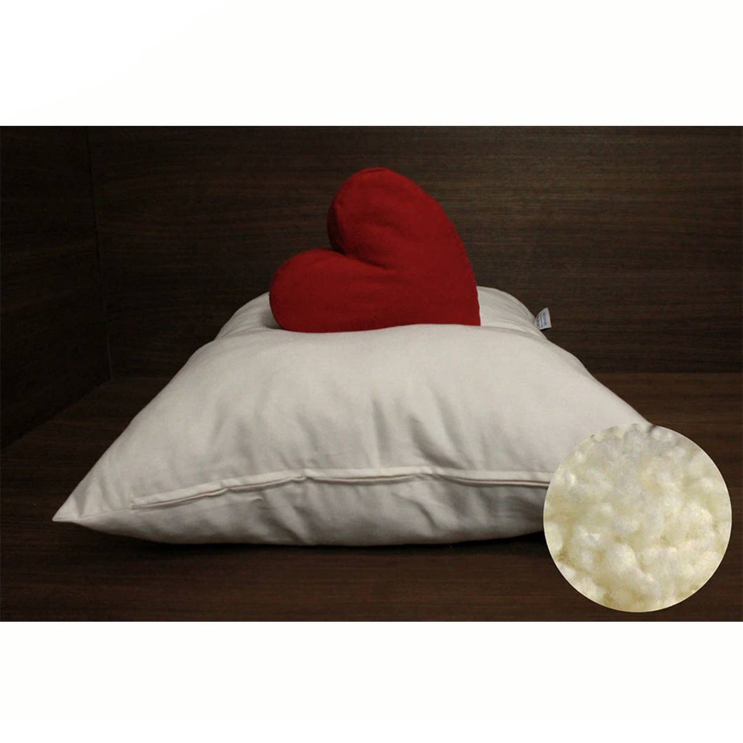 Soaring Heart organic wool bolus pillow in king size, handmade, 20x36 inches, soft and natural wool for comfortable support.