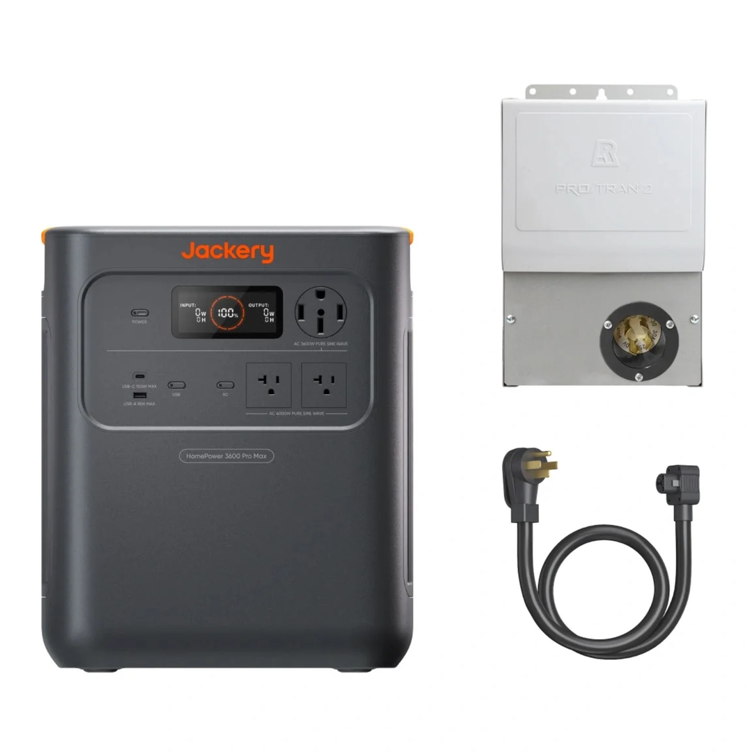 Jackery HomePower 3600 Pro Max + Manual Transfer Switch + 40A Charging Cable