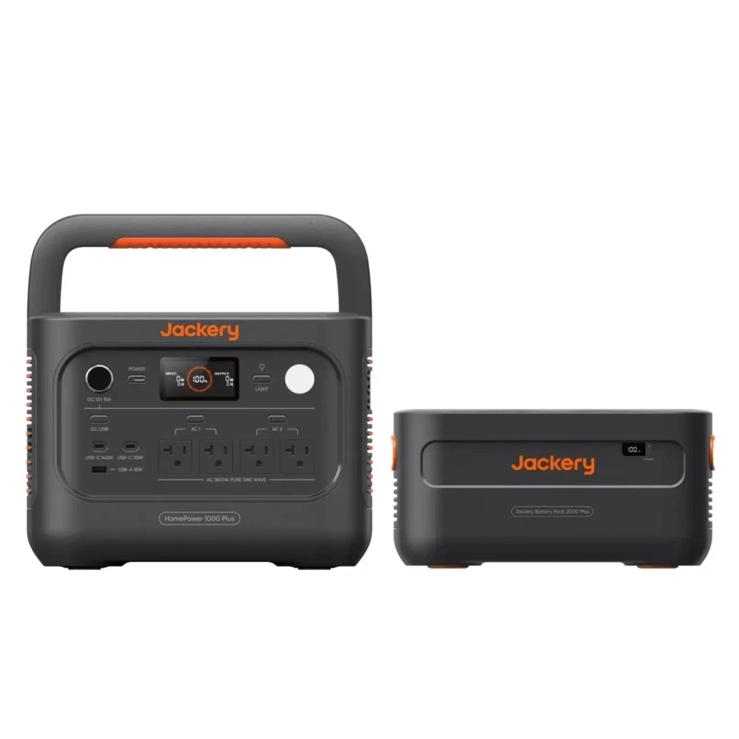 Jackery HomePower 1000 Plus v2 1024Wh Power Station + Battery Pack 2000 Plus v2 - POWER FIT SHOP — Powering Preparedness, Health &amp; Home