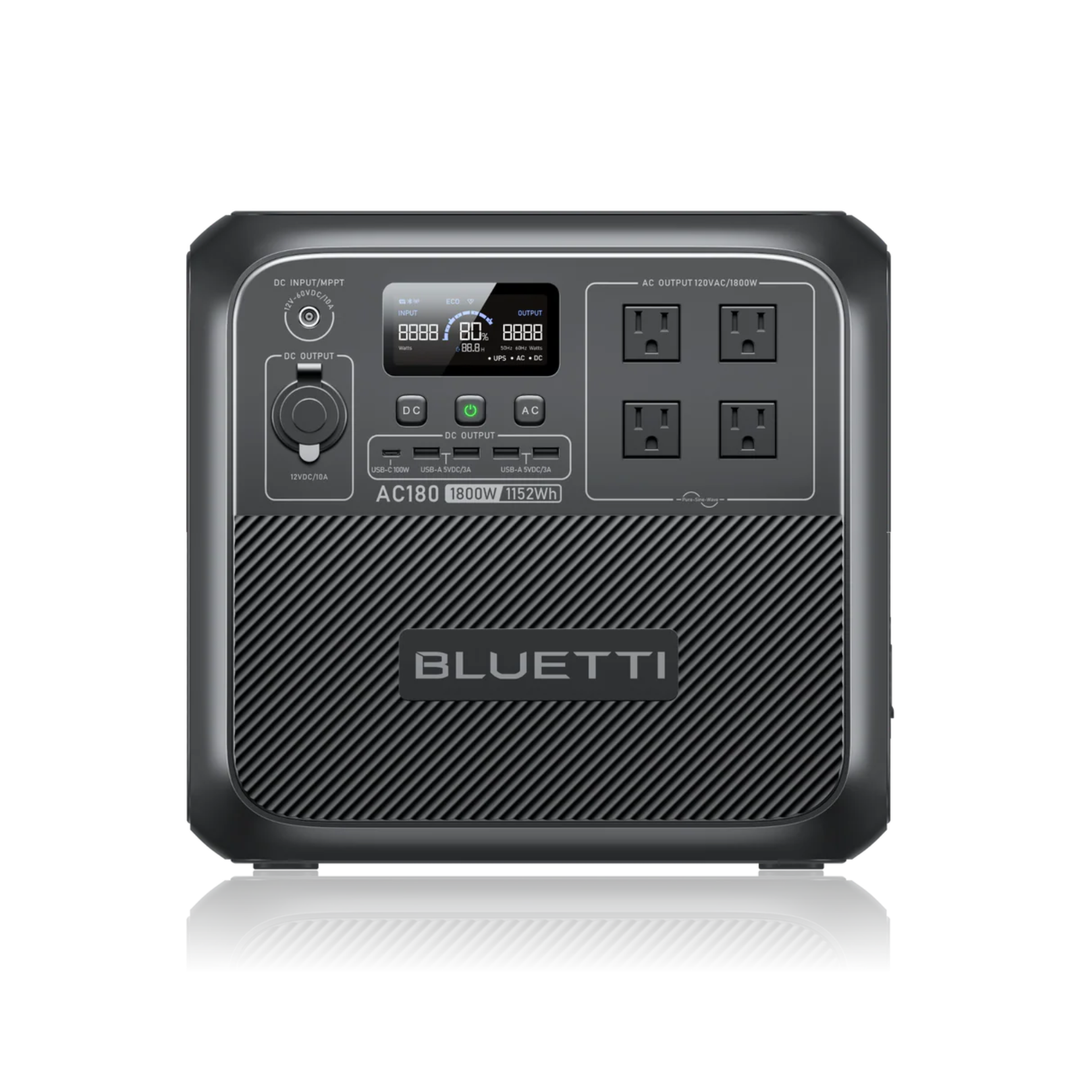 BLUETTI AC180 Solar Ready Portable Power Station 1152Wh MPPT Controller BMS