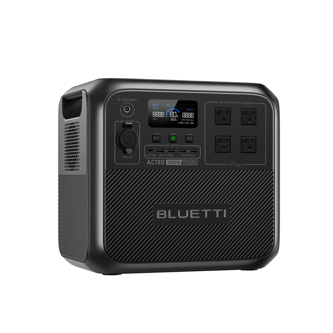 BLUETTI AC180 Solar Ready Portable Power Station 1152Wh MPPT Controller BMS