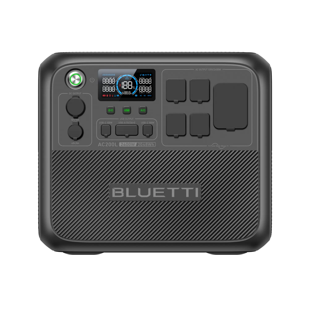 BLUETTI AC200L 2048Wh Solar Ready NEMA TT-30 and D40 Portable Power Station
