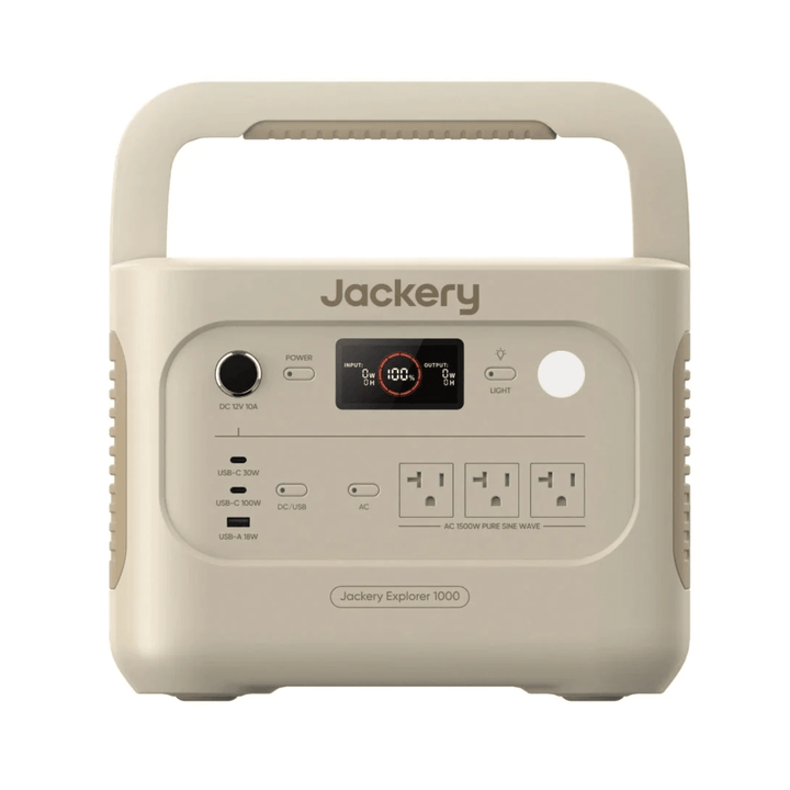 Jackery Explorer 1000 v2 Power Station Dune White + SolarSaga 200W Solar Panel - POWER FIT SHOP — Powering Preparedness, Health &amp; Home
