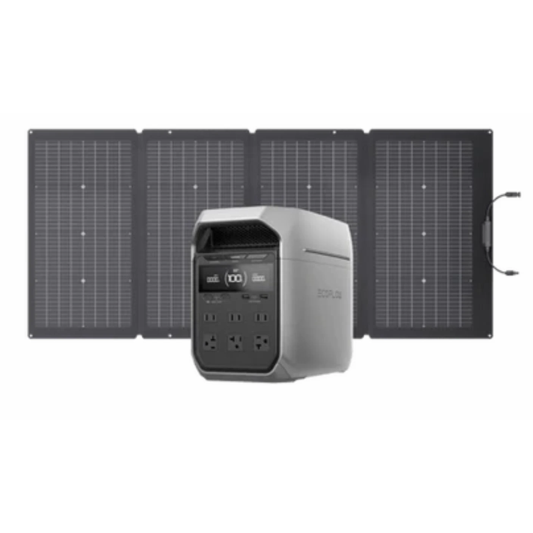 EcoFlow Delta 3 Plus Portable Power Station + 220W Bifacial Portable Solar Panel
