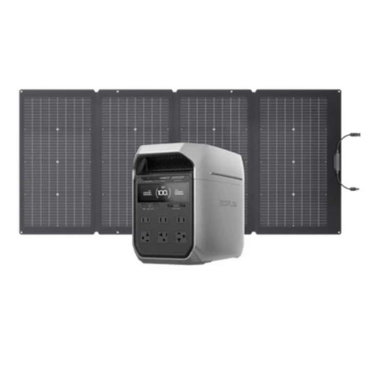 EcoFlow Delta 3 Plus Portable Power Station + 220W Bifacial Portable Solar Panel
