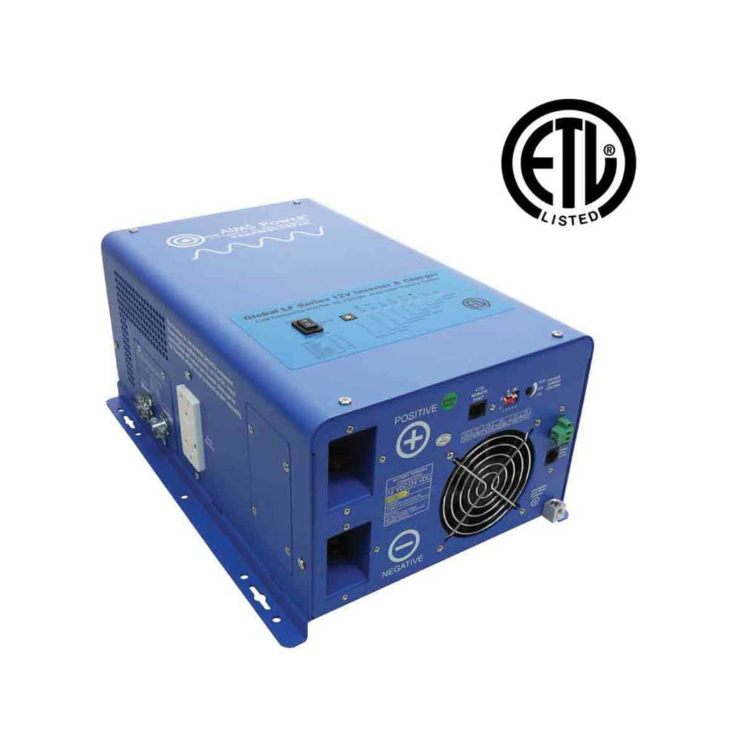 AIMS Power 2000W Pure Sine Inverter 12VDC UL458 Smart Battery Charger